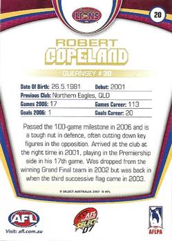 2007 Select AFL Supreme #20 Robert Copeland Back